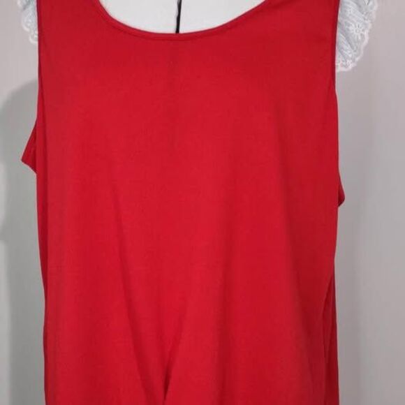 2X Blouse Ultra Teeze Red Sleeveless NWOT C4061 - Picture 1 of 5